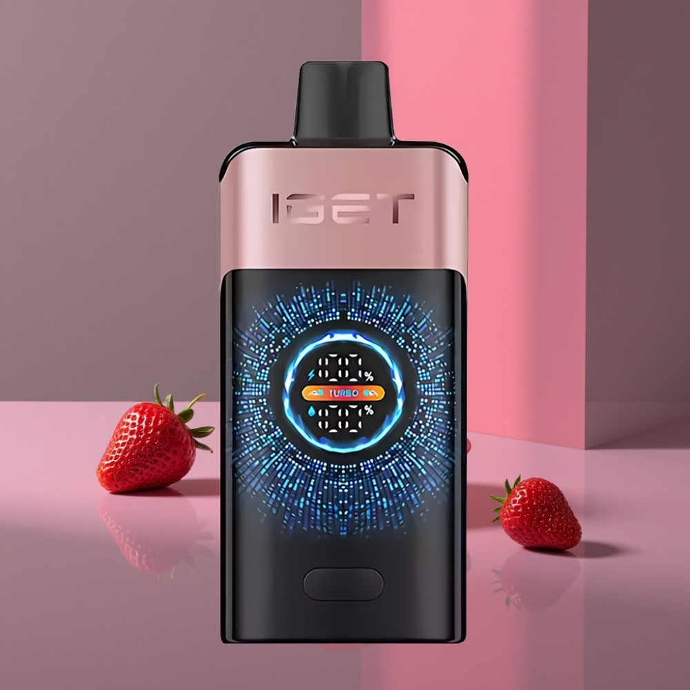 IGET ONE 12000 Puffs Disposable Vape Chupa Chups Jahoda 2700mAh 0.6ohm Duální Mřížka