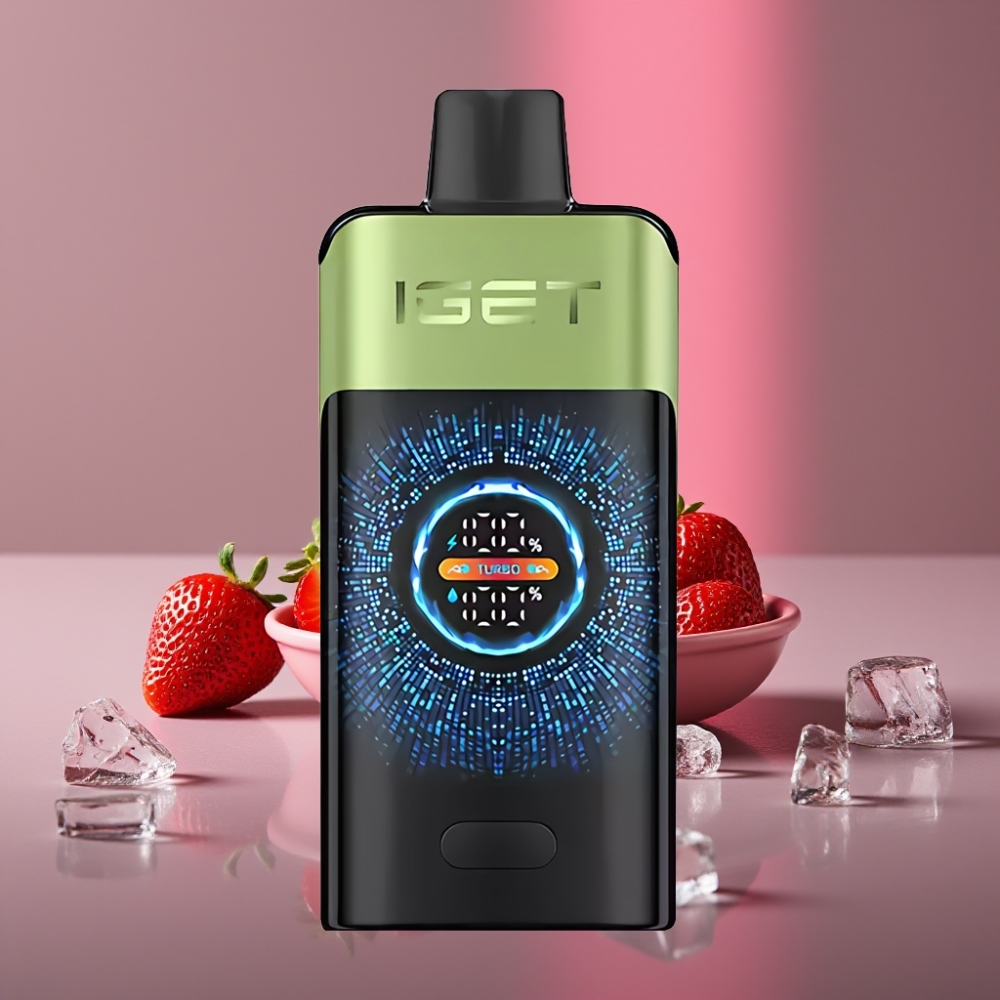 IGET ONE 12000 Puffs Disposable Vape Jahoda Kiwi Ledová 2700 mAh Dual Mesh Curved Screen