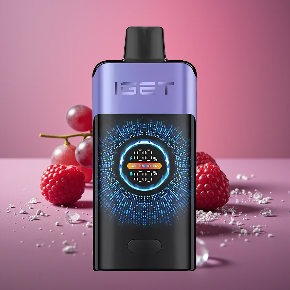 IGET ONE 12000 Puffs Disposable Vape Malina Hroznový Led 2700mAh Dual Mesh 0.6ohm