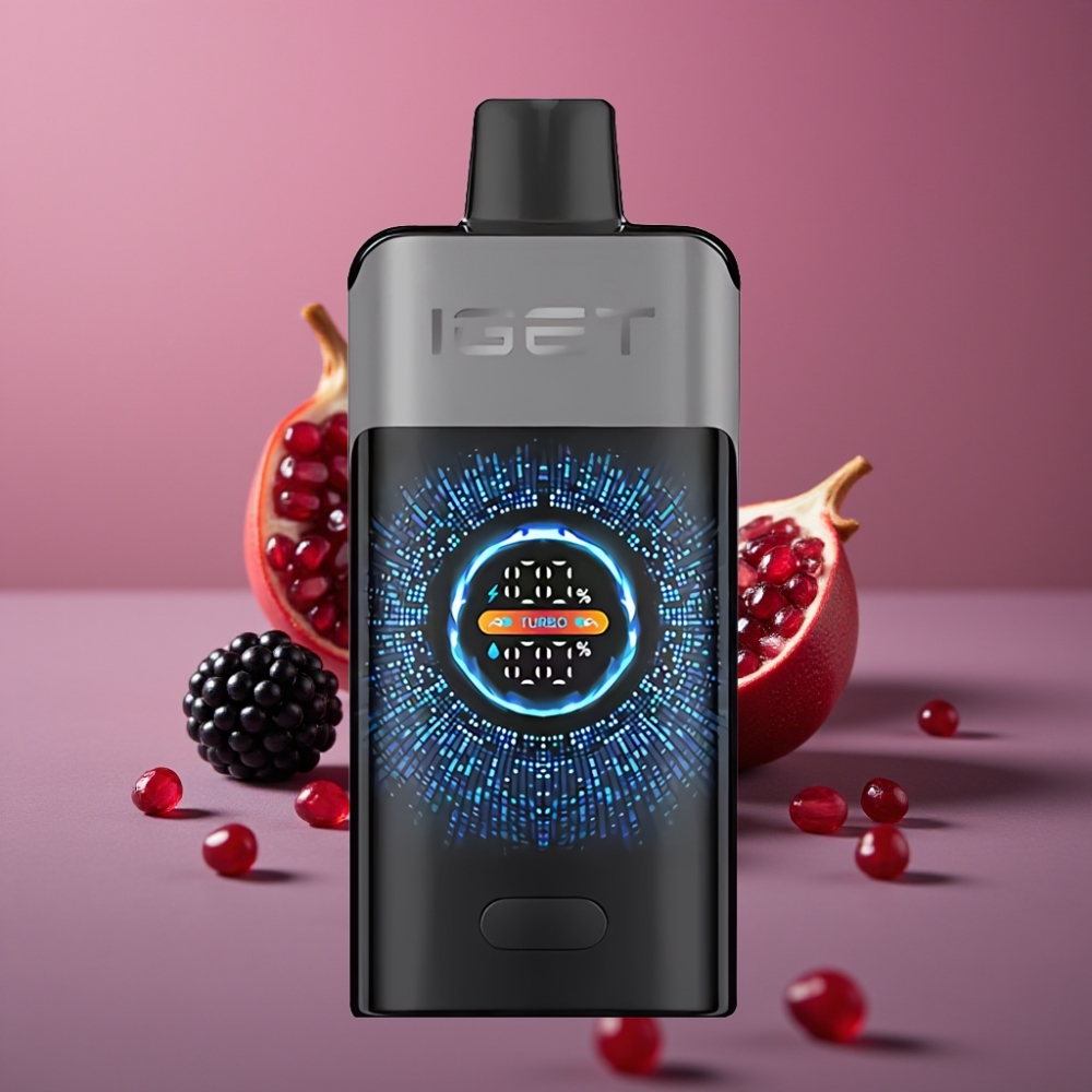 IGET ONE 12000 Puffs Disposable Vape Ostružina Třešeň Granátové jablko 2700mAh 0.6ohm Dual Mesh