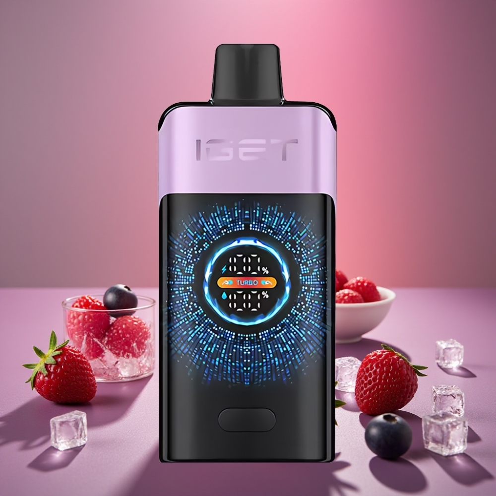 IGET ONE 12000 Puffs Disposable Vape Smíšené Bobule Led 2700mAh Dual Mesh 0.6ohm
