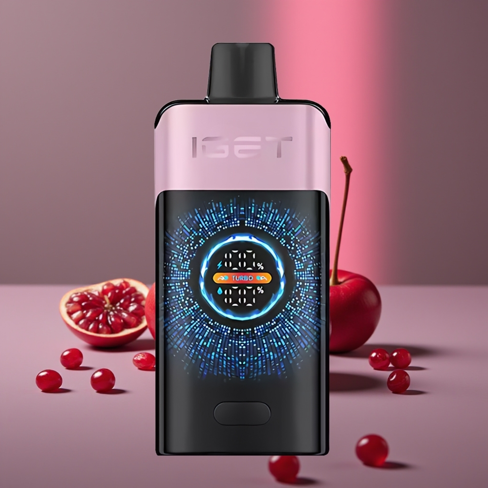 IGET ONE 12000 Puffs Disposable Vape Třešňové Granátové Jablko 2700mAh 0.6ohm Dual Mesh