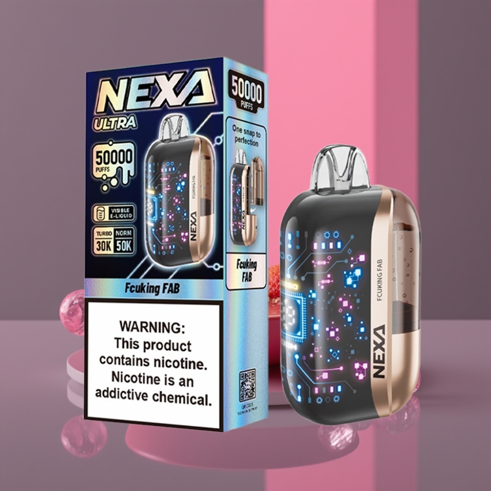 NEXA Ultra 50K Disposable Vape 20ml 800mAh 5% Nikotin Dvojitá Síťovací Cívka 0.9ohm Typ-C Nabíjení Úžasná Chuť