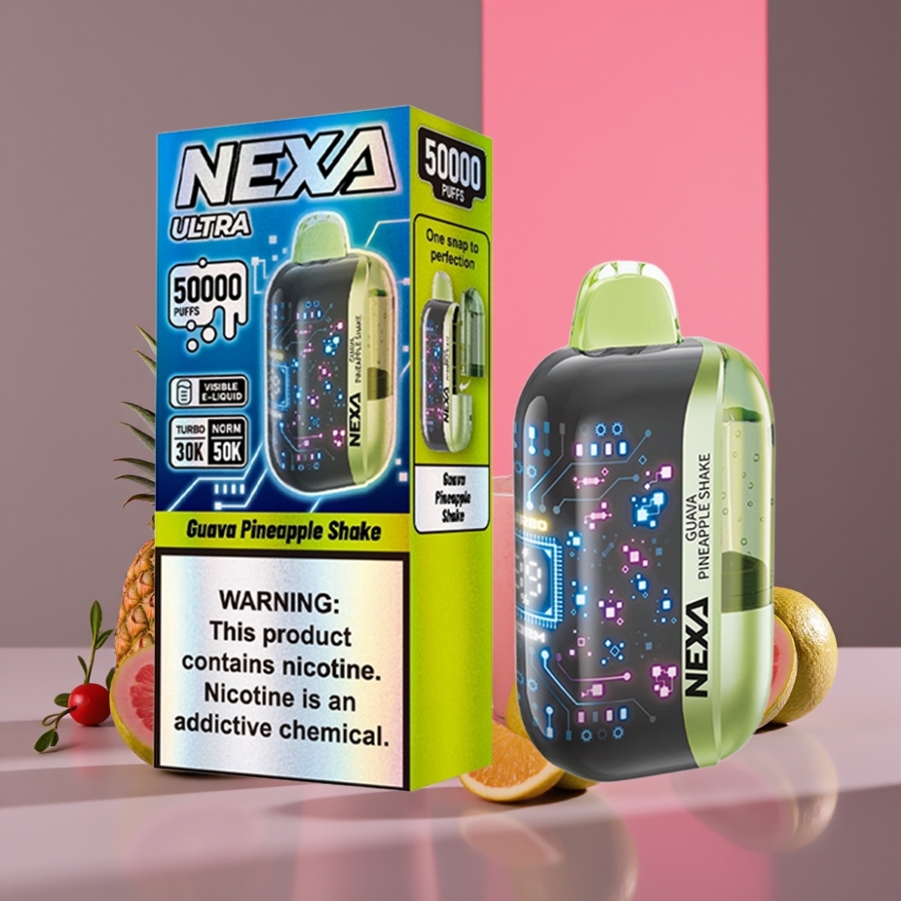 NEXA Ultra 50K Disposable Vape 20ml 800mAh 5% Nikotinu Guava-Ananasový Koktejl