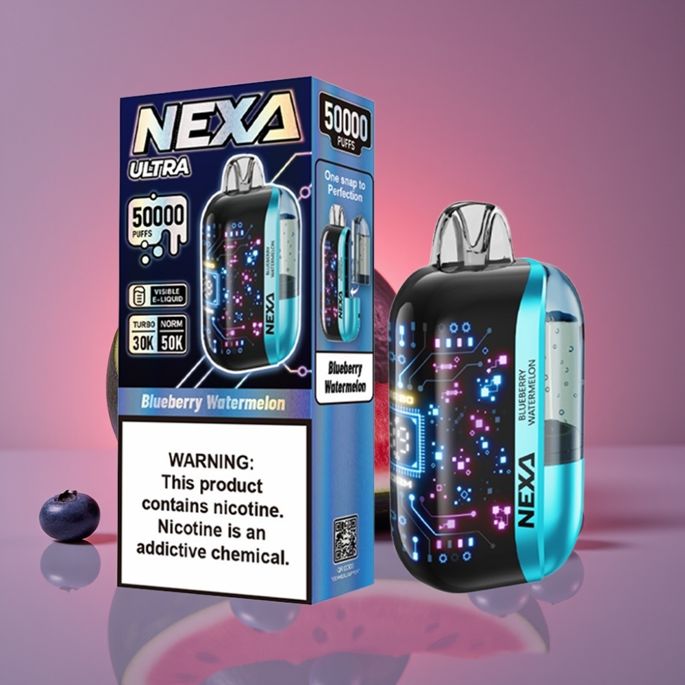 NEXA Ultra 50K Disposable Vape Borůvka Vodní Meloun 20ml 800mAh 5% Nikotin Typ-C
