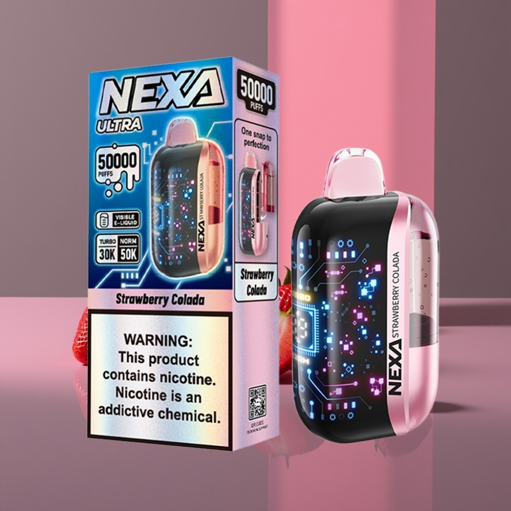 NEXA Ultra 50K Disposable Vape Jahoda Colada 20ml 800mAh 5% Nikotin 0.9ohm Dual Mesh