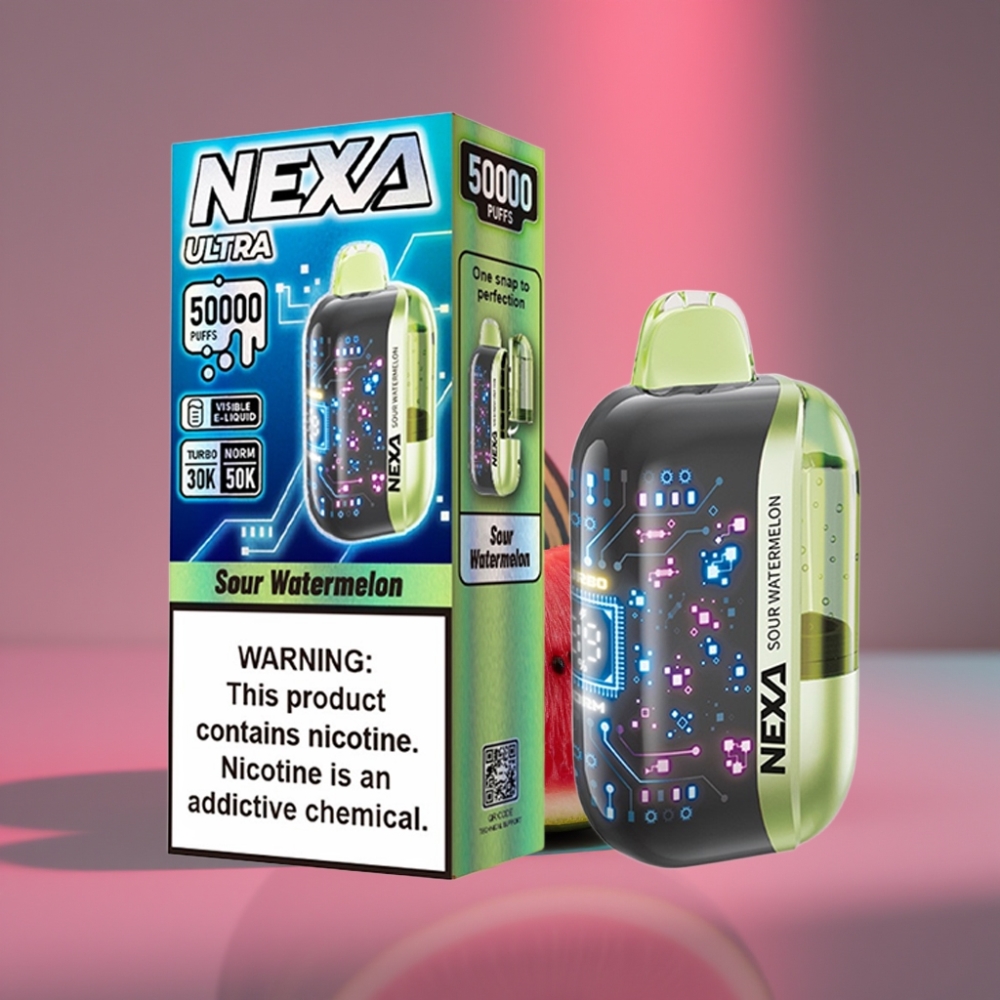 NEXA Ultra 50K Disposable Vape Kyselý Meloun 20ml 800mAh 5% Typ-C 0,9ohm
