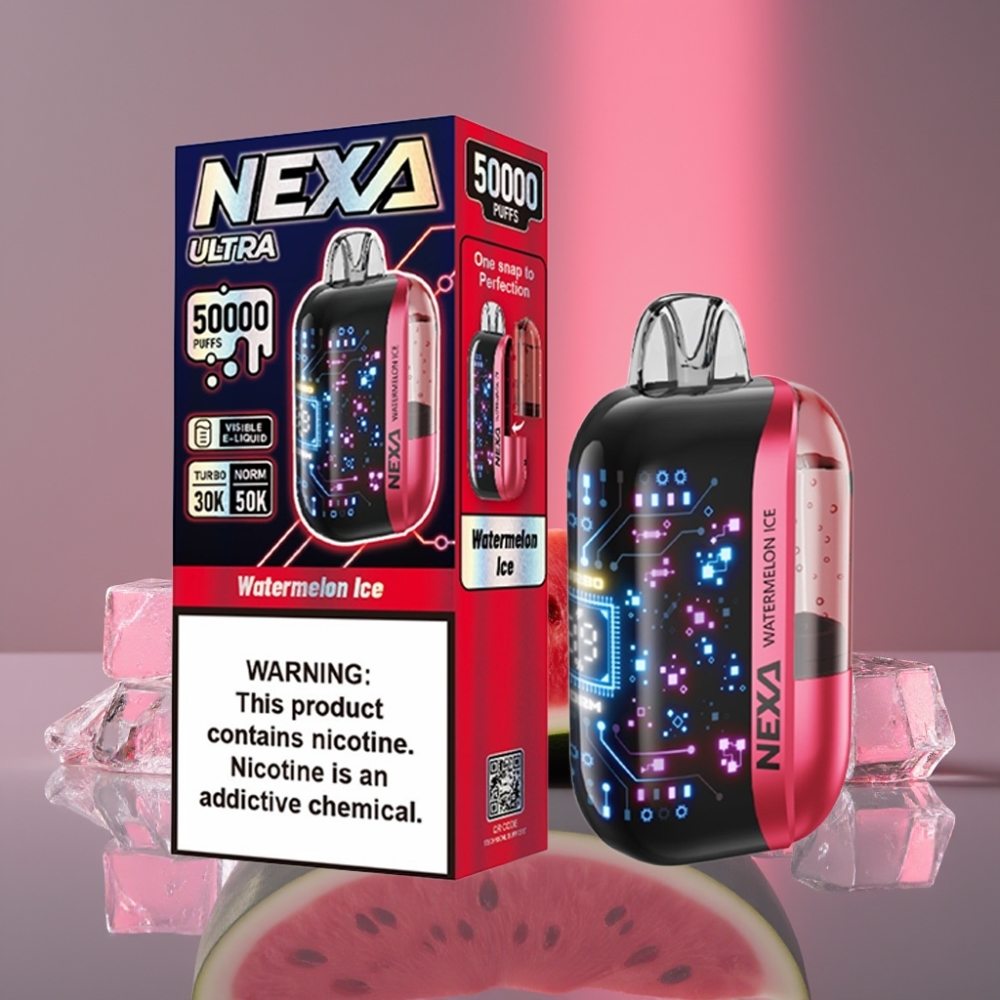 NEXA Ultra 50K Disposable Vape Vodní Meloun Led 20ml 800mAh 5% Nikotinu Typ-C