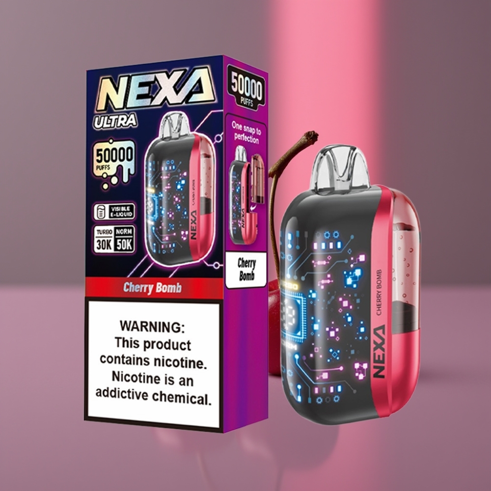 NEXA Ultra 50 000 Puffs Disposable Vape Třešňový Bomp 20ml 5% Nikotinu Typ-C