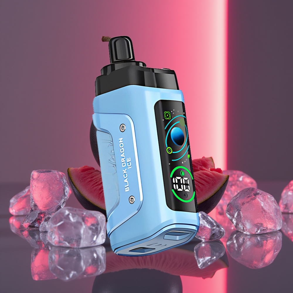 Razz Bar 45000 Puffs 1,0 Ohm Mesh Nastavitelný průtok vzduchu 650 mAh Černý drak led Disposable Vape