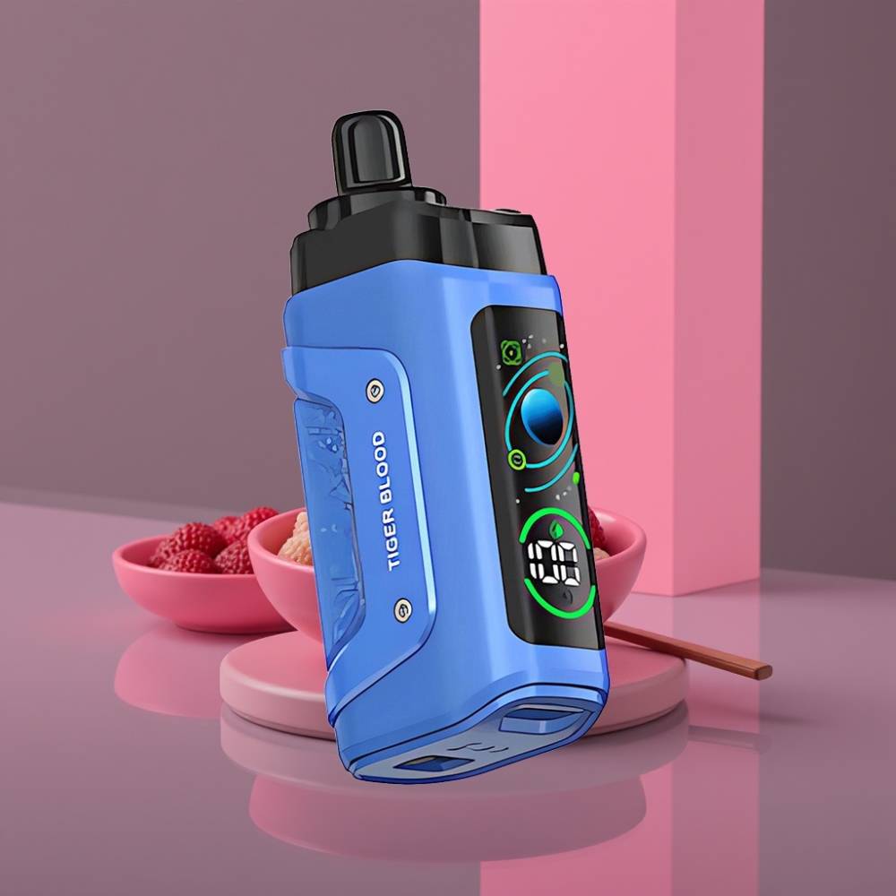 Razz Bar 45000 Puffs Disposable Vape Tygrí Krev s 1.0 Ohm Mesh Coil, Nastavitelným Průtokem Vzduchu a Typ-C Nabíjením