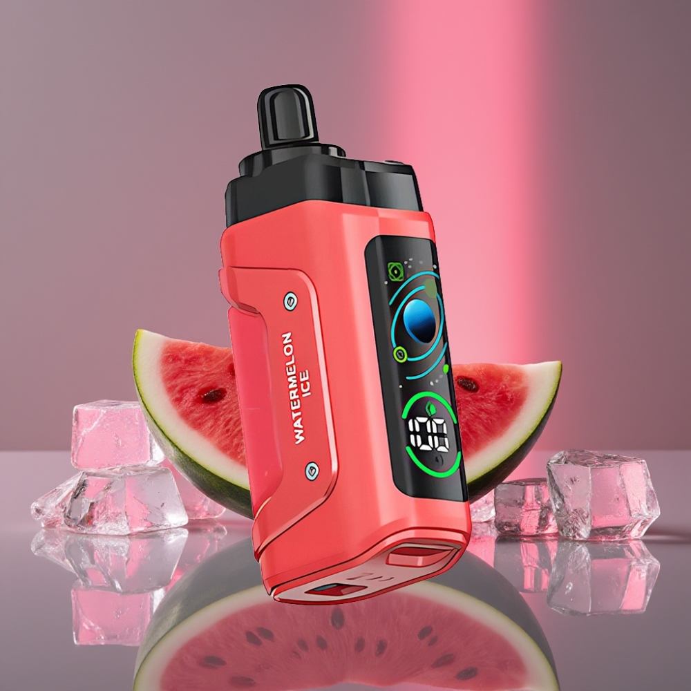 Razz Bar 45000 Puffs Disposable Vape Vodní Meloun Led 1.0 Ohm Mesh, Typ-C, 650 mAh, 20 mg/ml