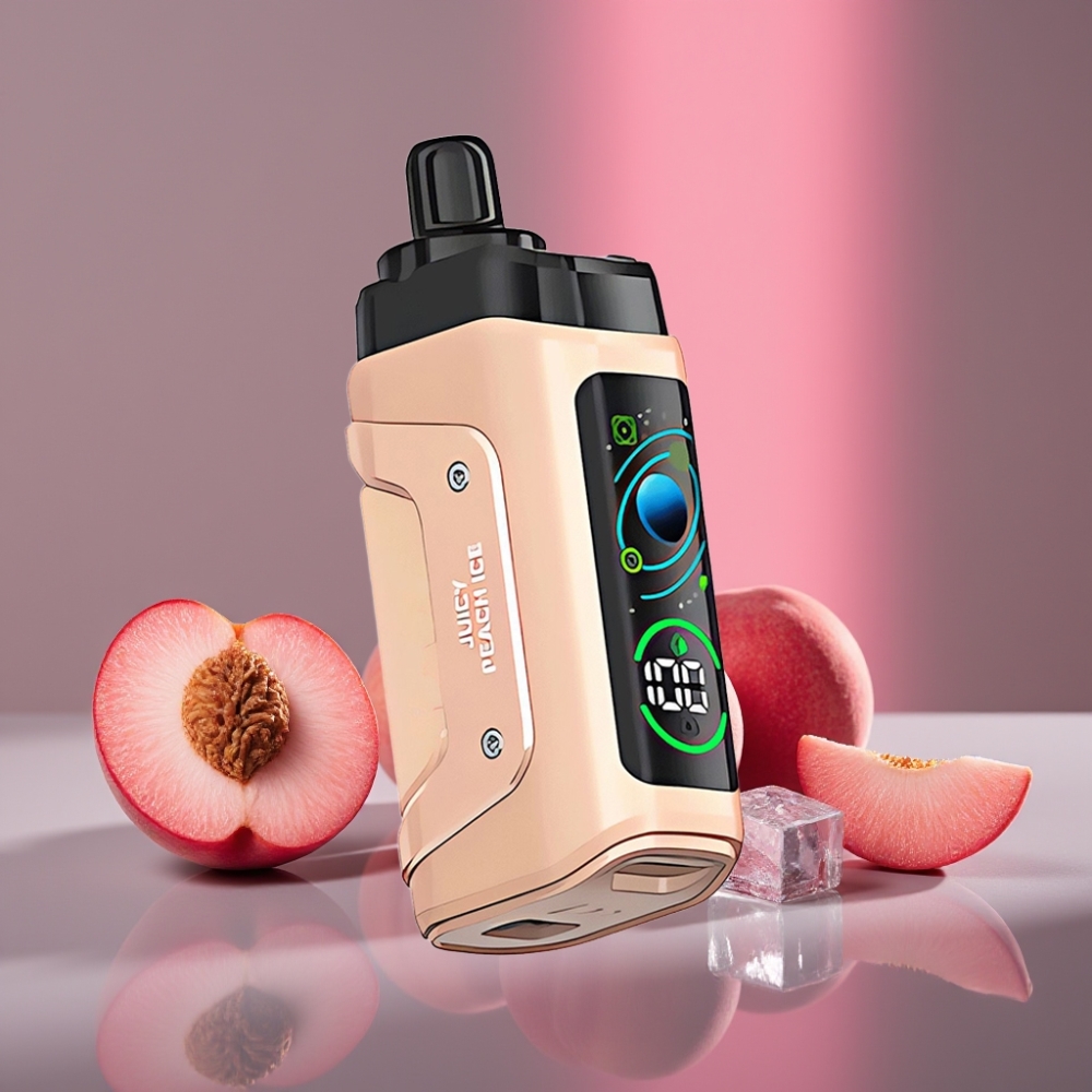 Razz Bar 45000 Puffs Disposable Vape Šťavnatý Broskev Led s 1.0 Ohm Mesh Coil, Nastavitelným Průtokem Vzduchu a Typem-C Nabíjením