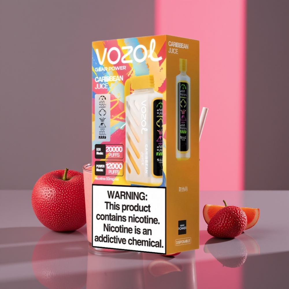 VOZOL Gear Power 20000 Puffs Disposable Vape Karibská Šťáva S.i.L.C. Tech 20mL 5%