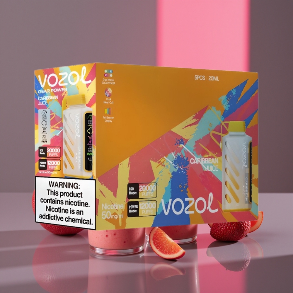 VOZOL Gear Power 20000 Puffs Disposable Vape Karibská Šťáva S.i.L.C. Tech 20mL 5%