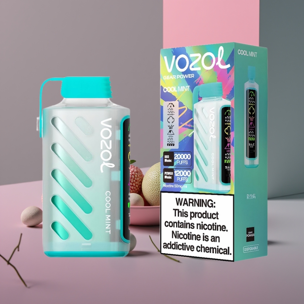 VOZOL Gear Power 20000 Puffs Disposable Vape Mátově Mátová s S.i.L.C. Tech, 20mL, 50mg