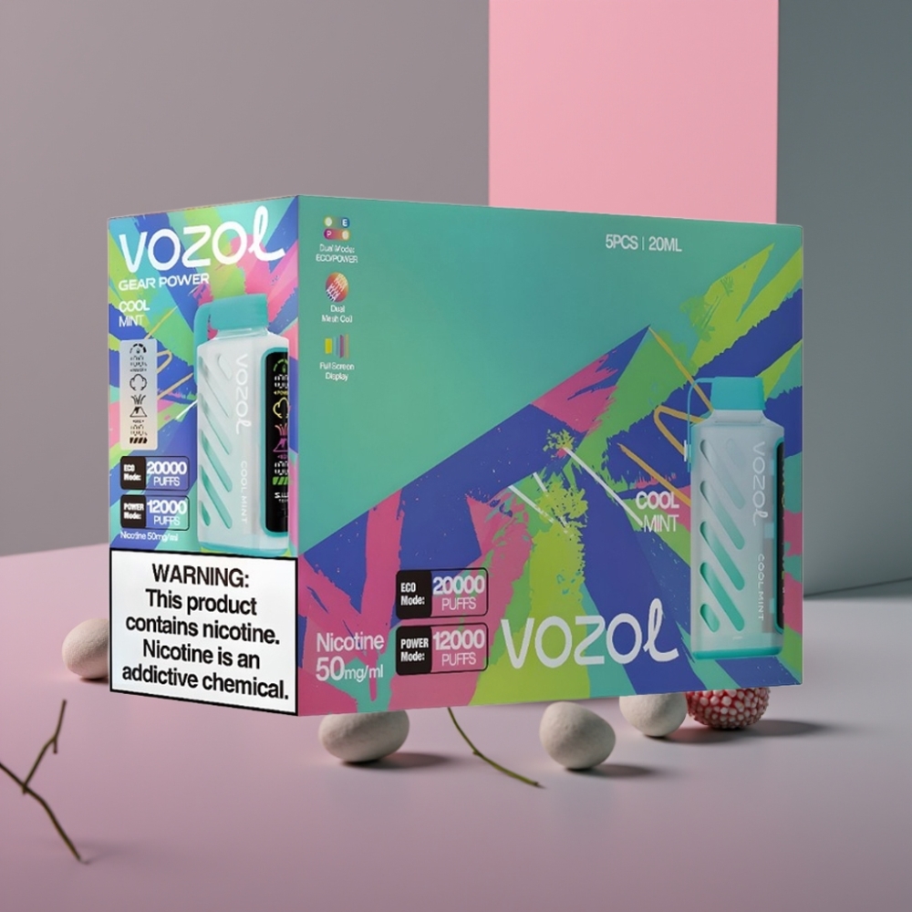 VOZOL Gear Power 20000 Puffs Disposable Vape Mátově Mátová s S.i.L.C. Tech, 20mL, 50mg