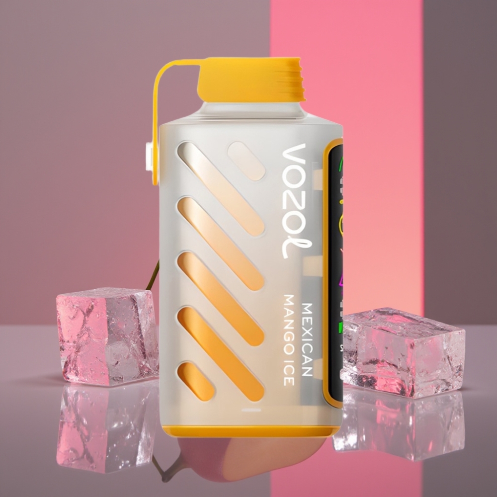 VOZOL Gear Power 20000 Puffs Disposable Vape Mexické Mango Led S.i.L.C. Tech ECO/POWER Mode Dual Mesh Coil Full Screen Display 20mL 5%