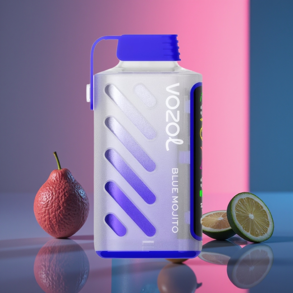VOZOL Gear Power 20000 Puffs Disposable Vape Modrý Mojito S.i.L.C. Tech Dual Mesh Coil 20mL 5%