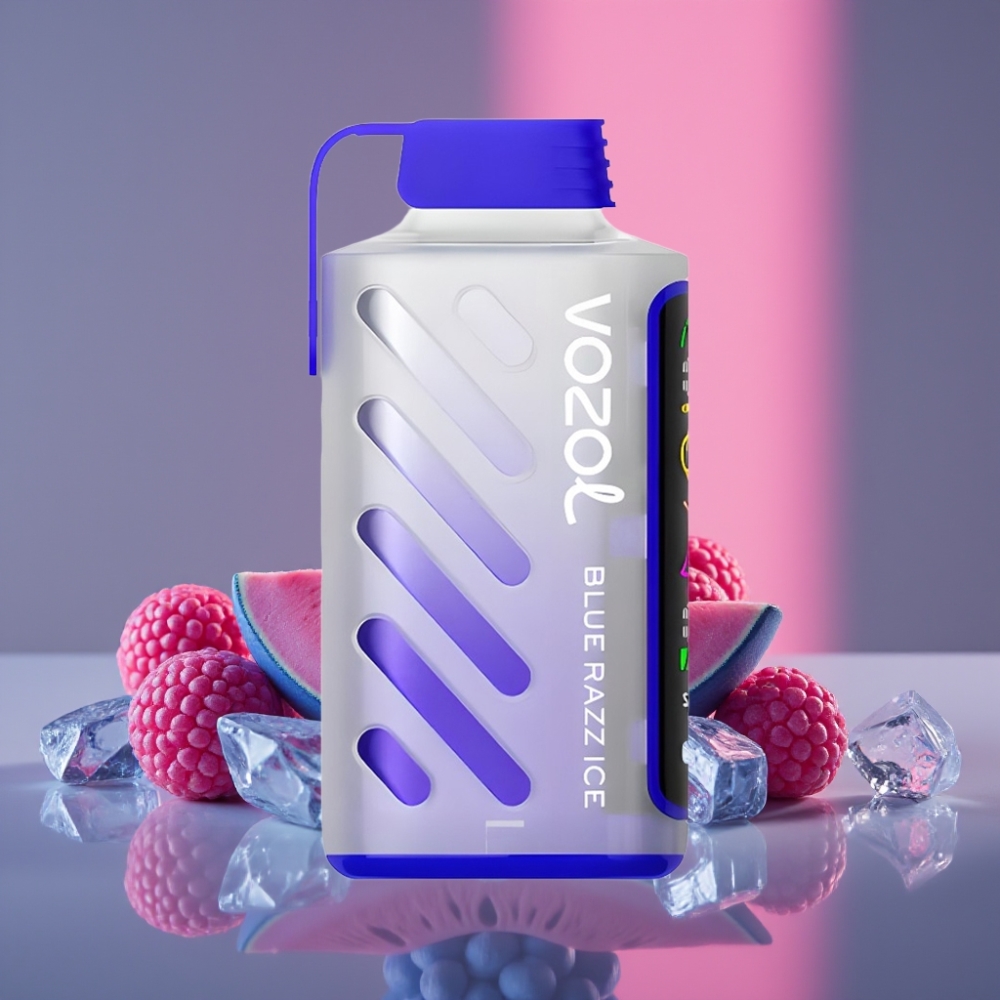 VOZOL Gear Power 20000 Puffs Dual Mesh Coil 20mL 5% Modrá Malina Led Full Screen Display