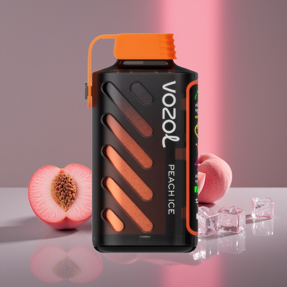 VOZOL Gear Power 20000 Puffs Dual Mesh Coil S.i.L.C. Tech Broskvový Led 20mL 5%