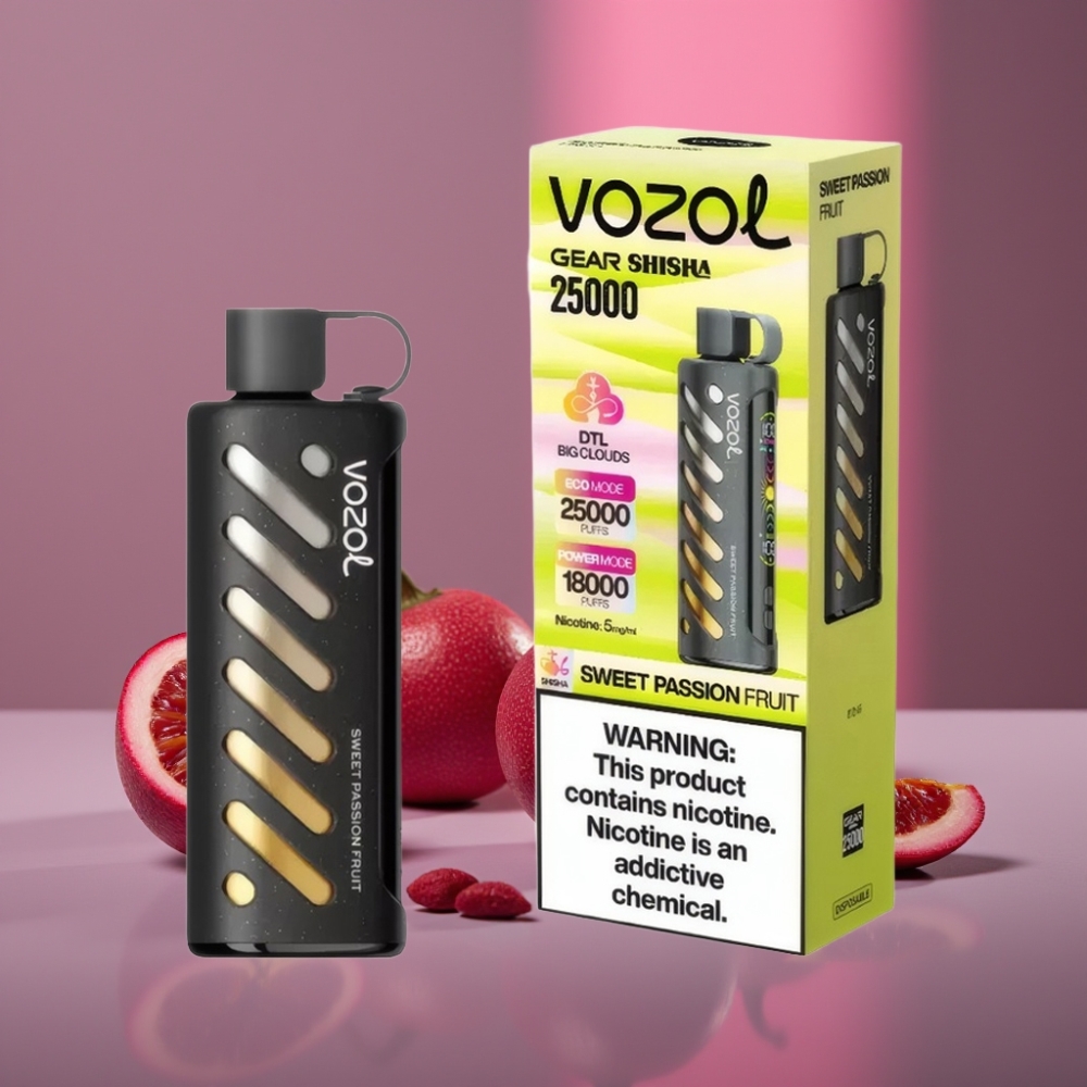 VOZOL Gear Shisha 25000 Puffs 1000mAh 5mg/ml Sladké Mučenkové Ovoce Dual Mesh