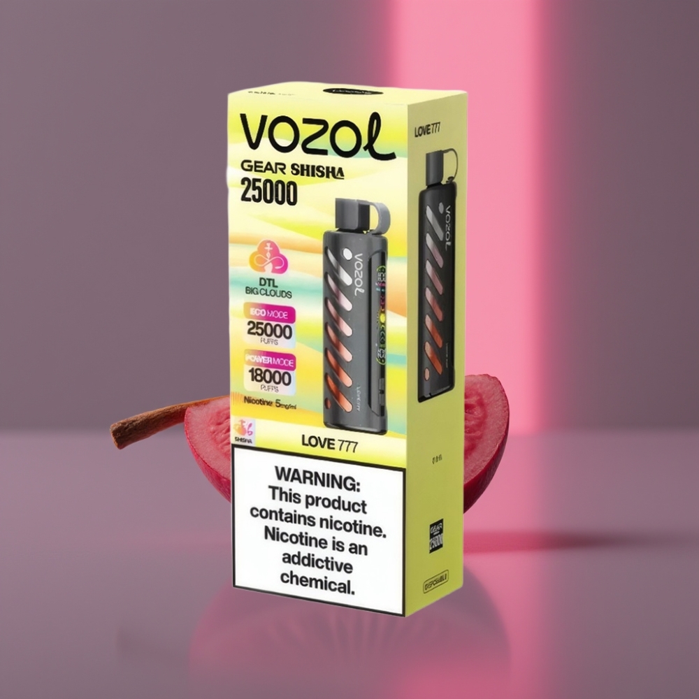 VOZOL Gear Shisha 25000 Puffs Dispozabilní Vape Lásková 777 Dual Mesh 1000mAh 5mg/ml