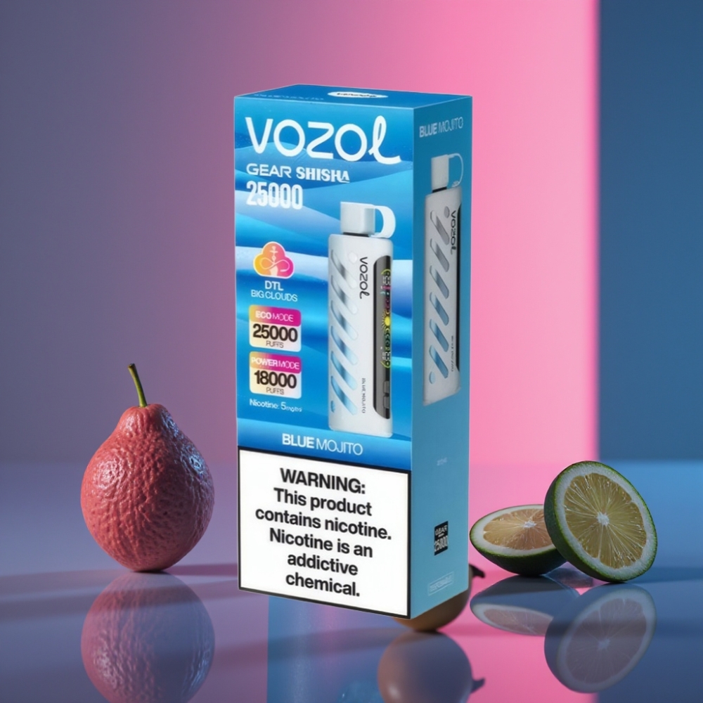 VOZOL Gear Shisha 25000 Puffs Dual Mesh, 1000mAh, 5mg/ml, Modrý Mojito