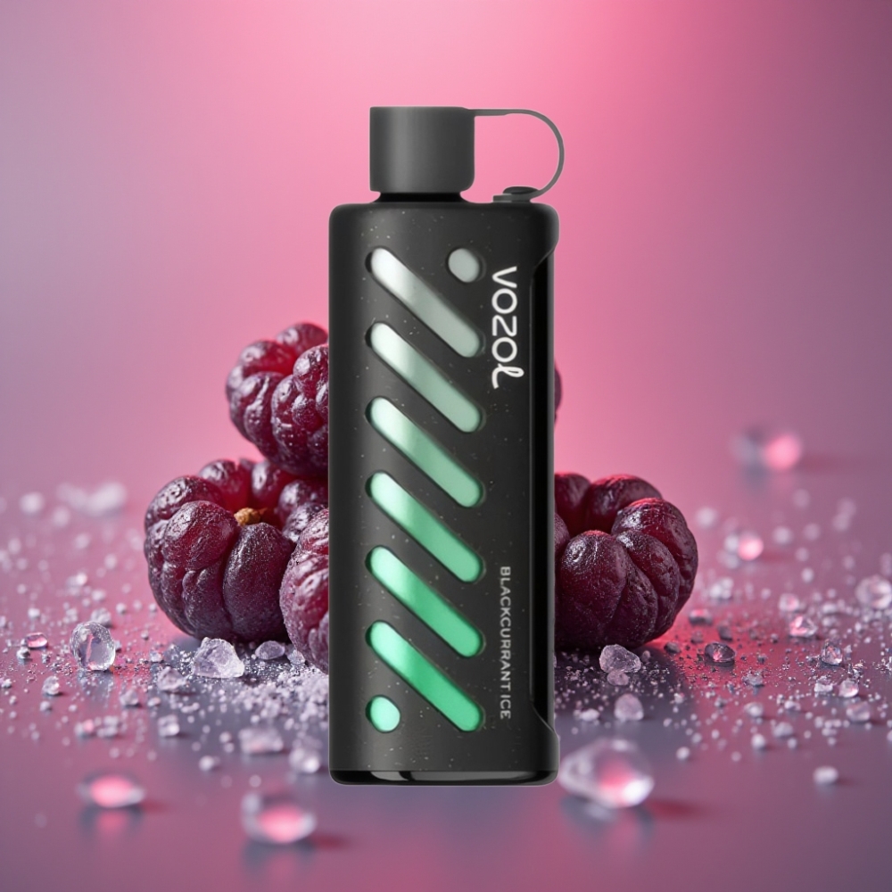 VOZOL Gear Shisha 25000 Puffs Dual Mesh 1000mAh 5mg/ml Černý rybíz led