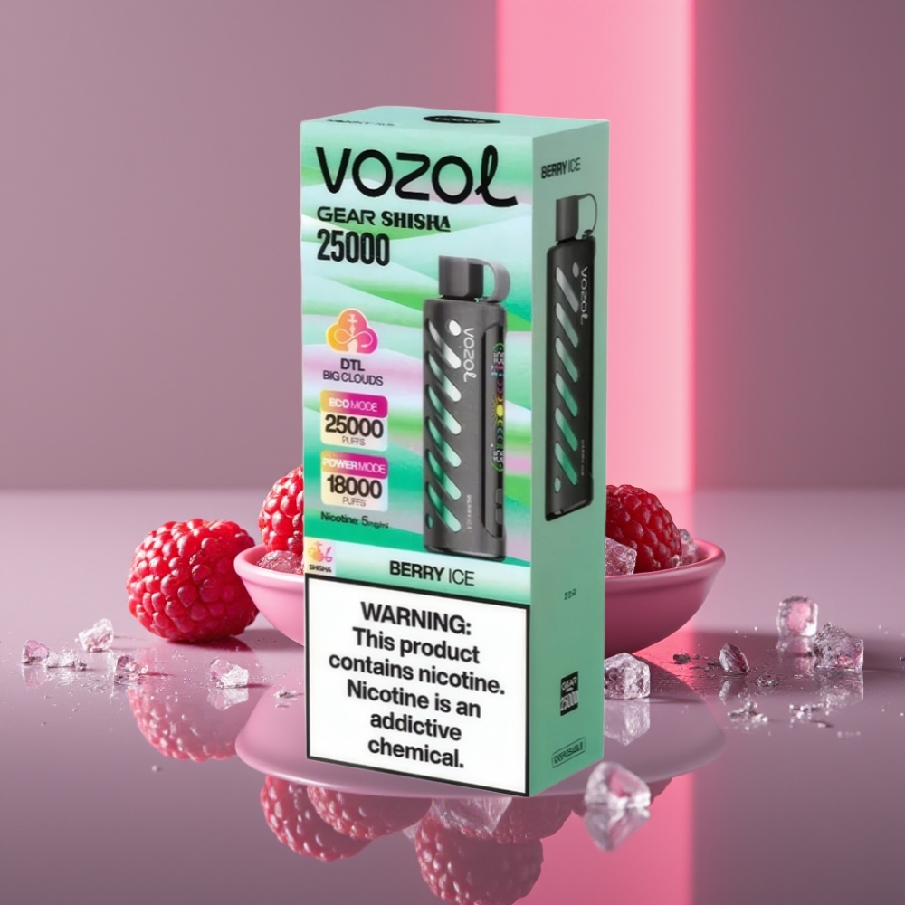 VOZOL Gear Shisha 25000 Puffs Dual Mesh Berry Ledová s S.i.L.C Tech a 1000mAh