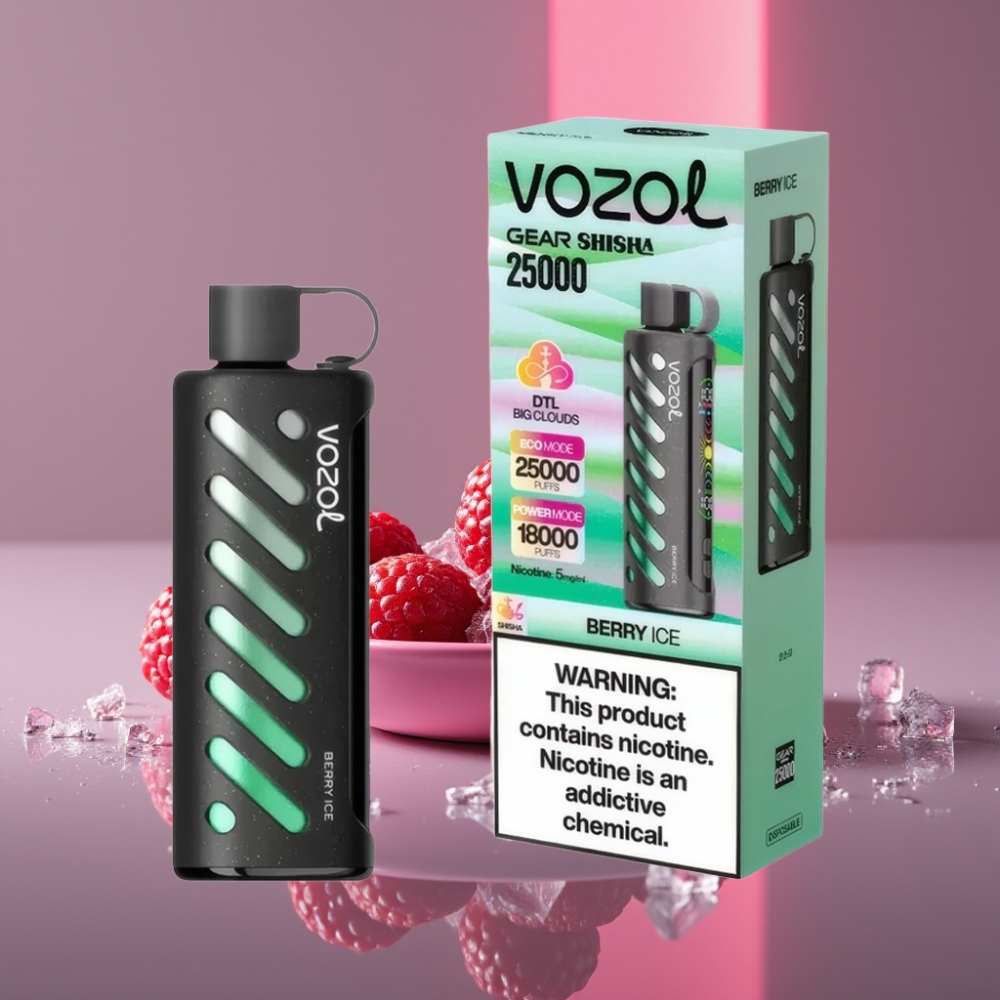 VOZOL Gear Shisha 25000 Puffs Dual Mesh Berry Ledová s S.i.L.C Tech a 1000mAh