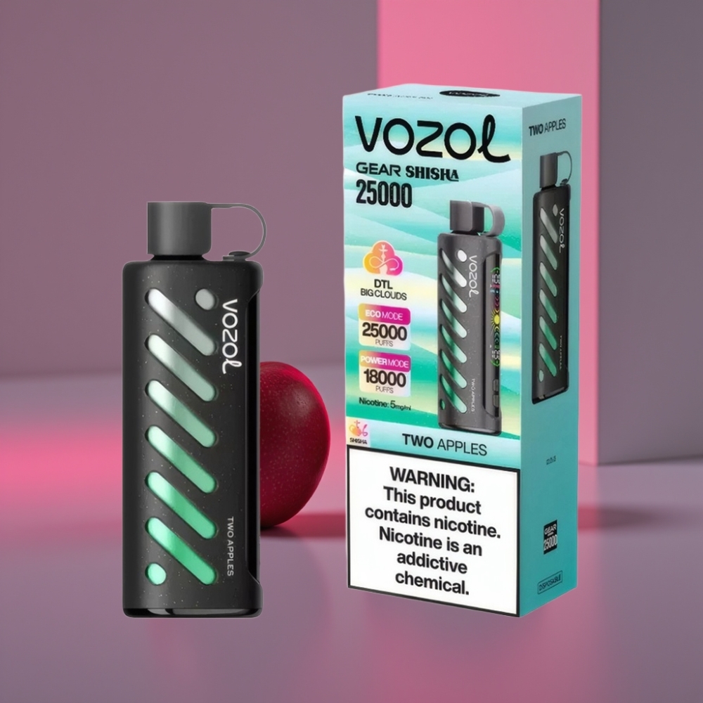 VOZOL Gear Shisha 25000 Puffs Dual Mesh Dual Modes 1000mAh 5mg/ml Dvě Jablka