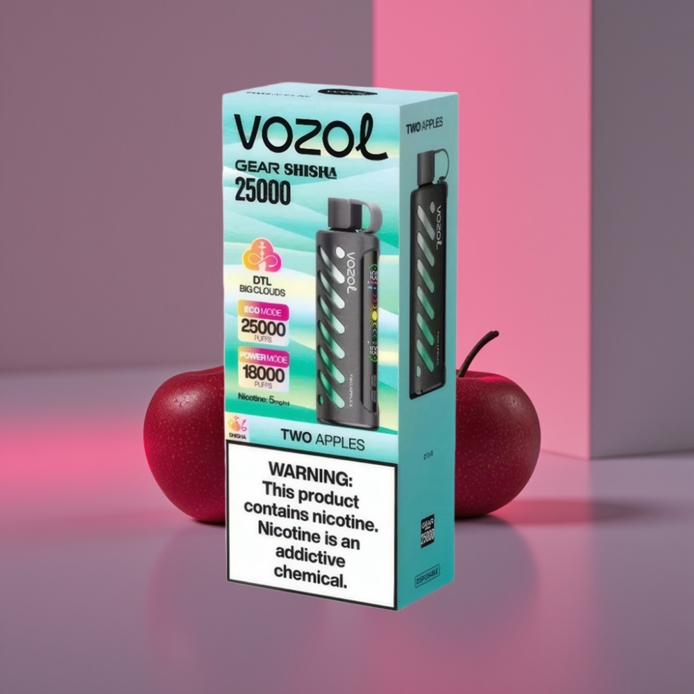 VOZOL Gear Shisha 25000 Puffs Dual Mesh Dual Modes 1000mAh 5mg/ml Dvě Jablka