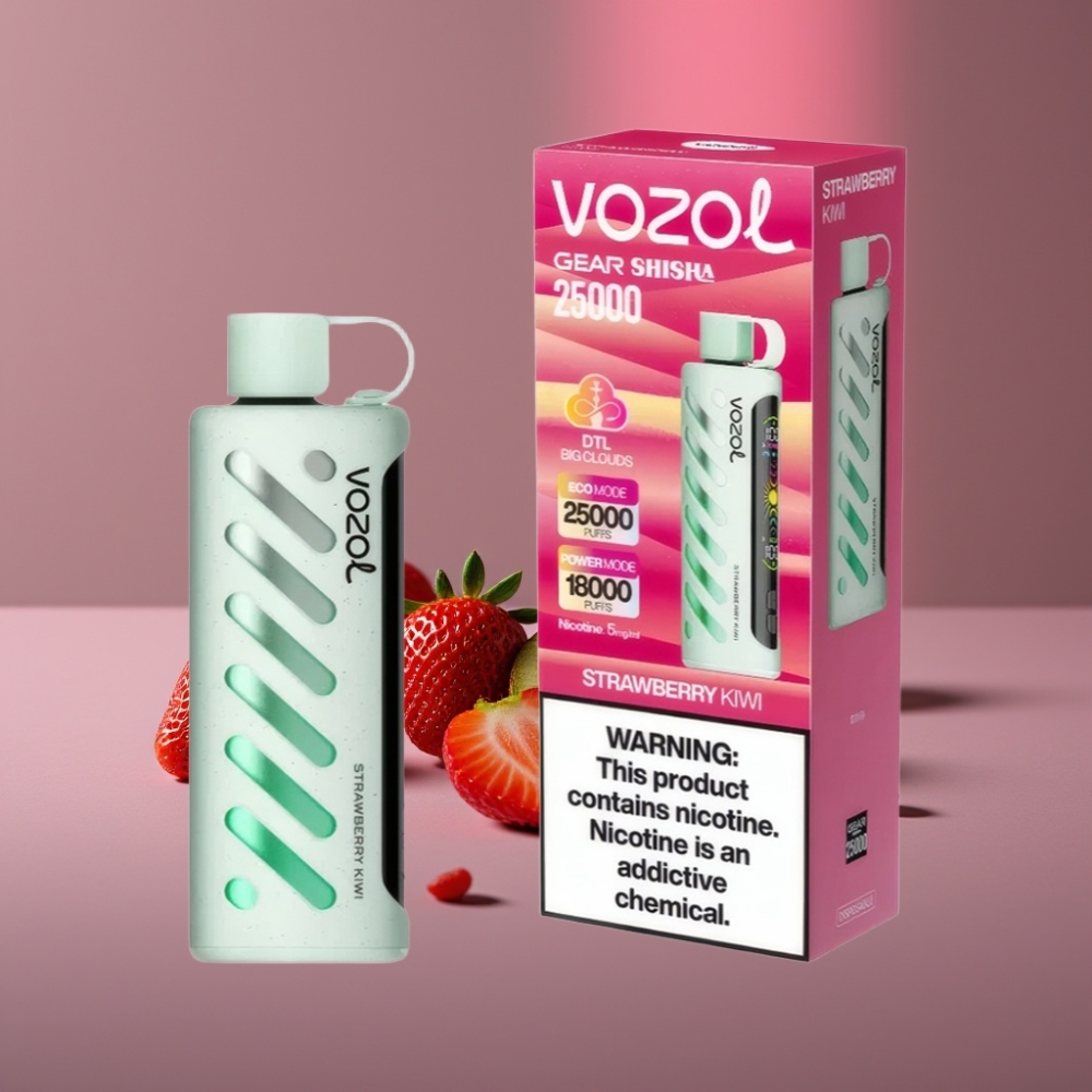 VOZOL Gear Shisha 25000 Puffs Jahoda Kiwi 1000mAh Dual Mesh 5mg/ml S.i.L.C Tech