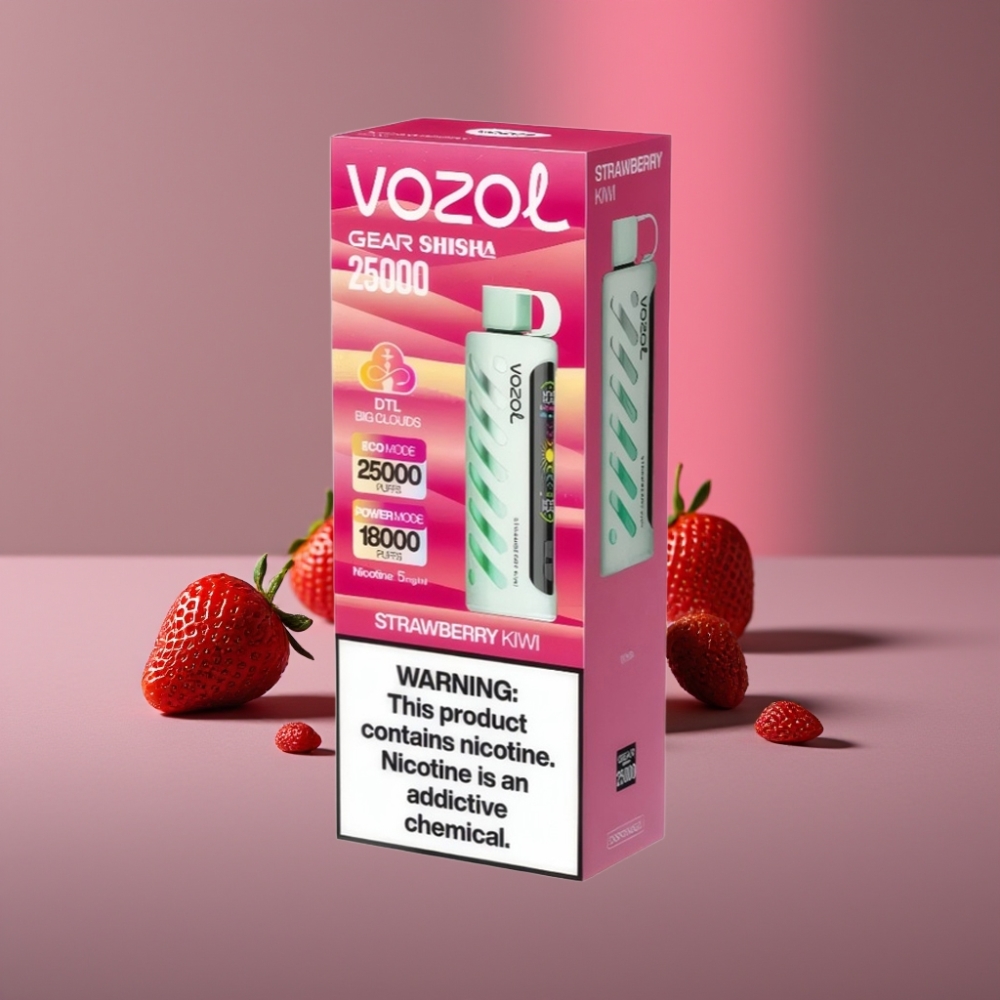 VOZOL Gear Shisha 25000 Puffs Jahoda Kiwi 1000mAh Dual Mesh 5mg/ml S.i.L.C Tech