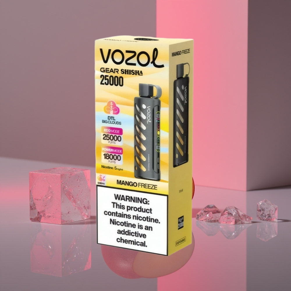VOZOL Gear Shisha 25000 Puffs S.i.L.C Tech Dual Mesh 1000mAh 5mg/ml Mango Freeze (Mražené mango)