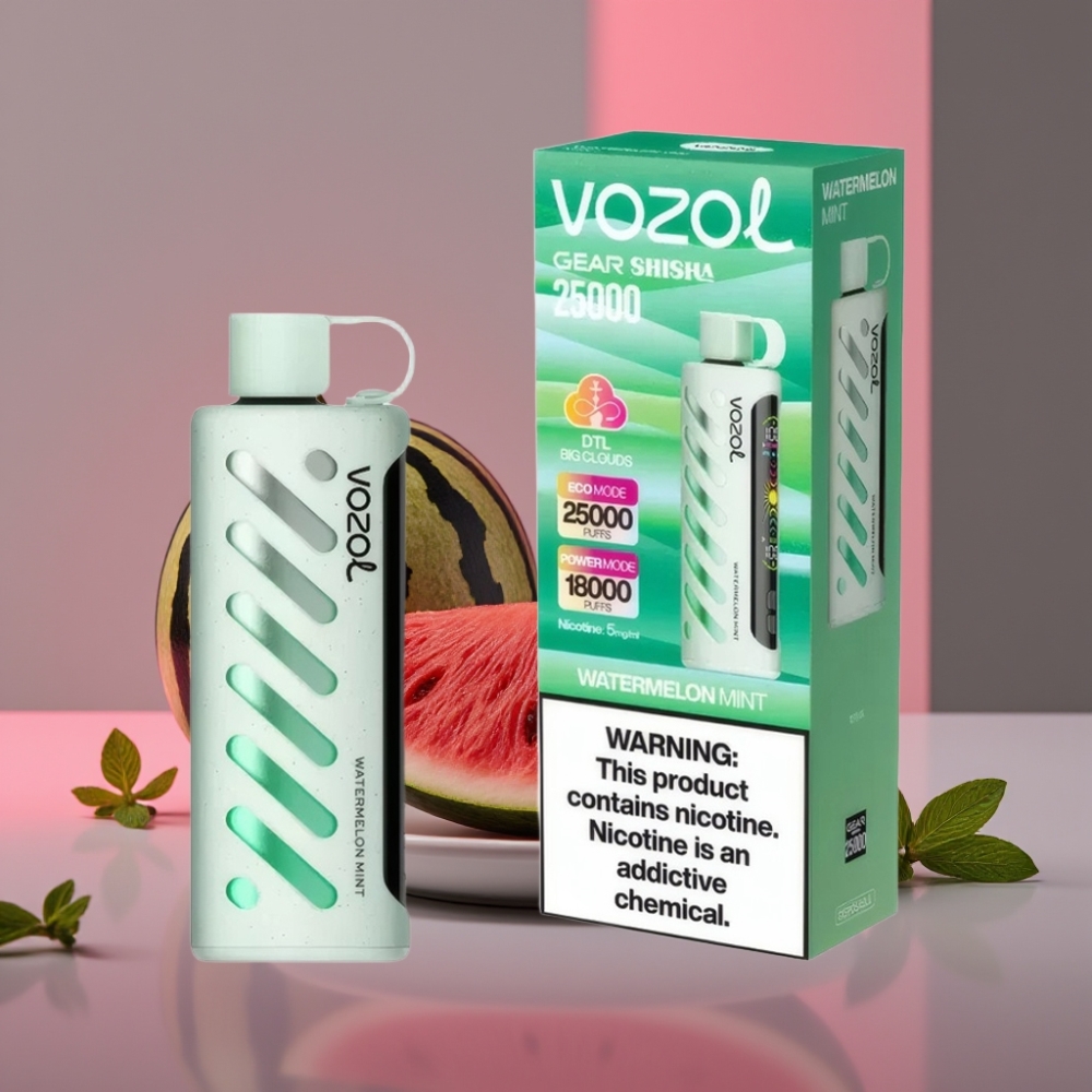 VOZOL Gear Shisha 25000 Puffs Vodní Meloun Máta Dual Mesh 1000mAh 5mg/ml