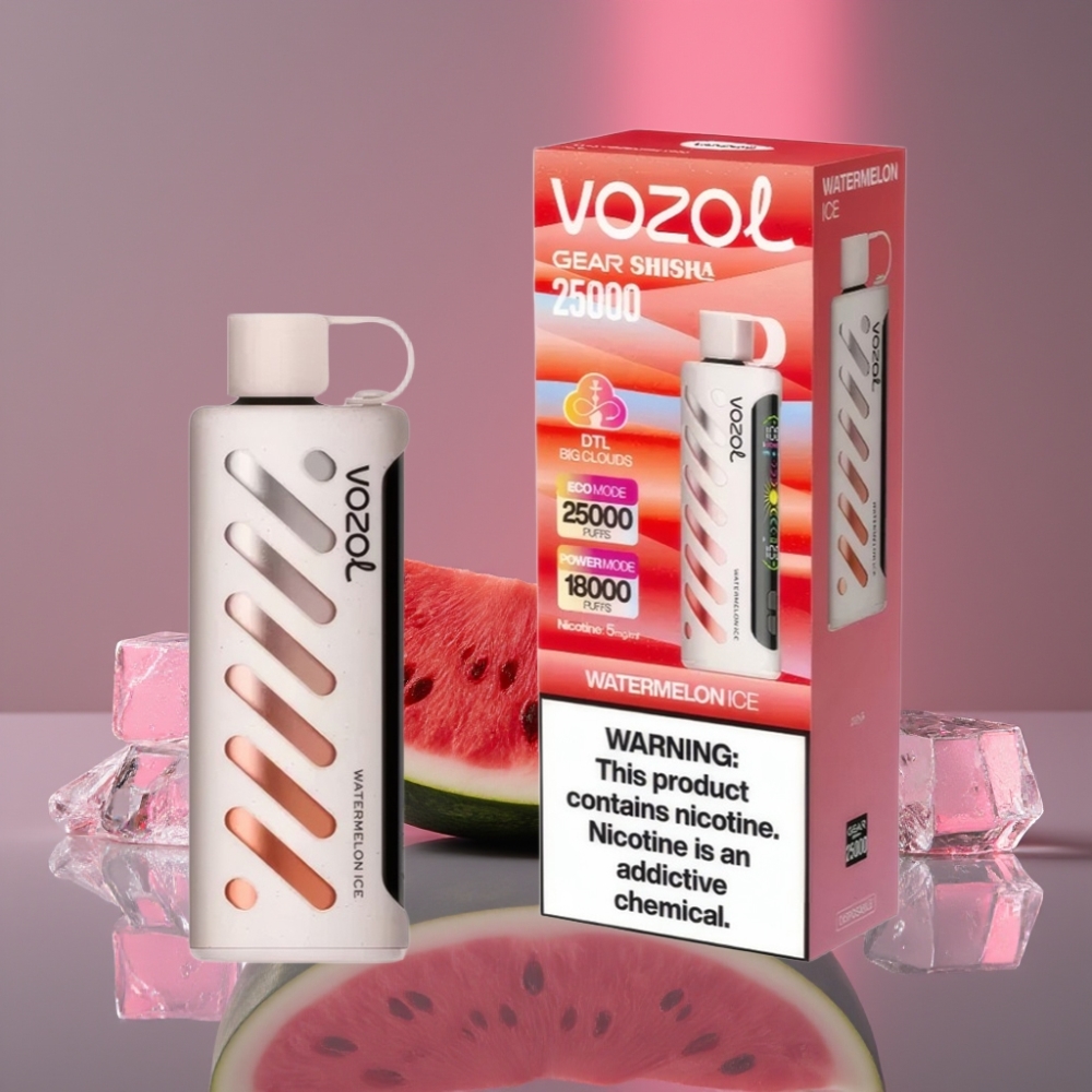 VOZOL Gear Shisha 25000 Puffs Vodomelonový Led Dual Mesh 1000mAh 5mg/ml