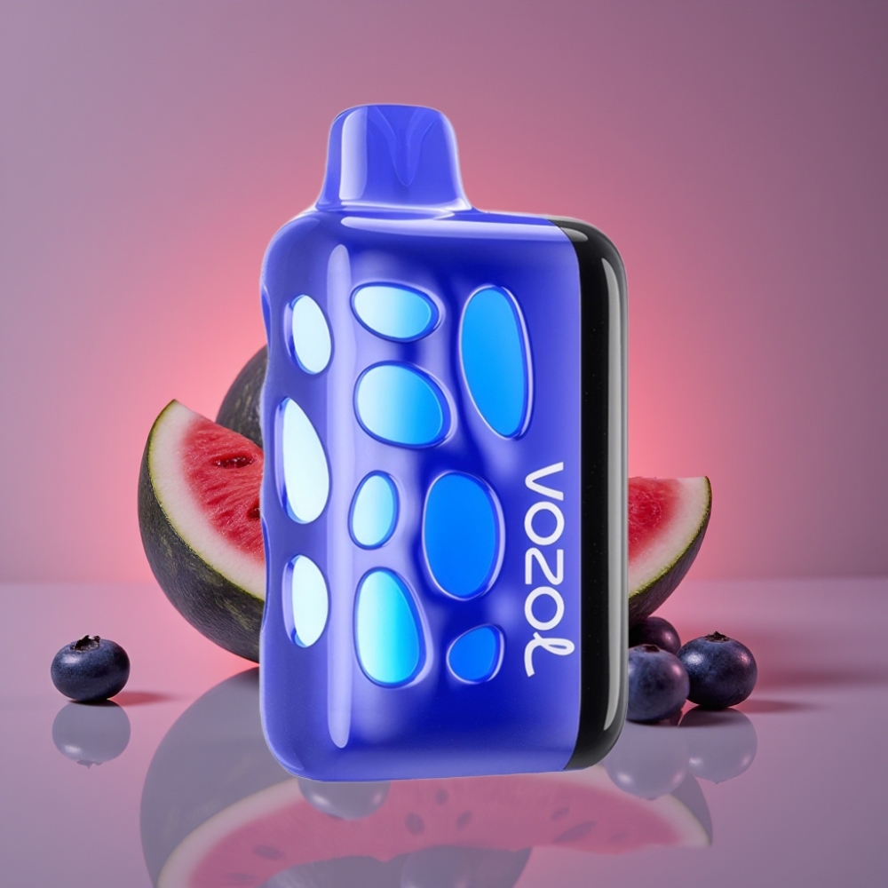 VOZOL RAVE 40000 Disposable Vape Borůvka Vodní Meloun, 270° Vibrant Glow, Beat-Synced Party Mode, 80% nabití za 20 min, 20/50mg/ml Nikotin, 1000mAh
