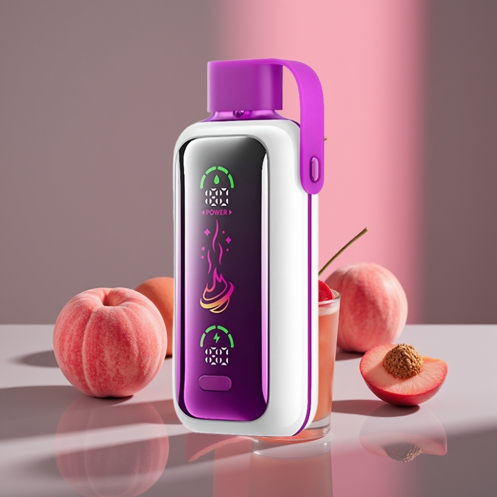 VOZOL Star 20000 Puffs Disposable Vape Broskvový Led s 2,2" HD zrcadlovým displejem a duálním meshem