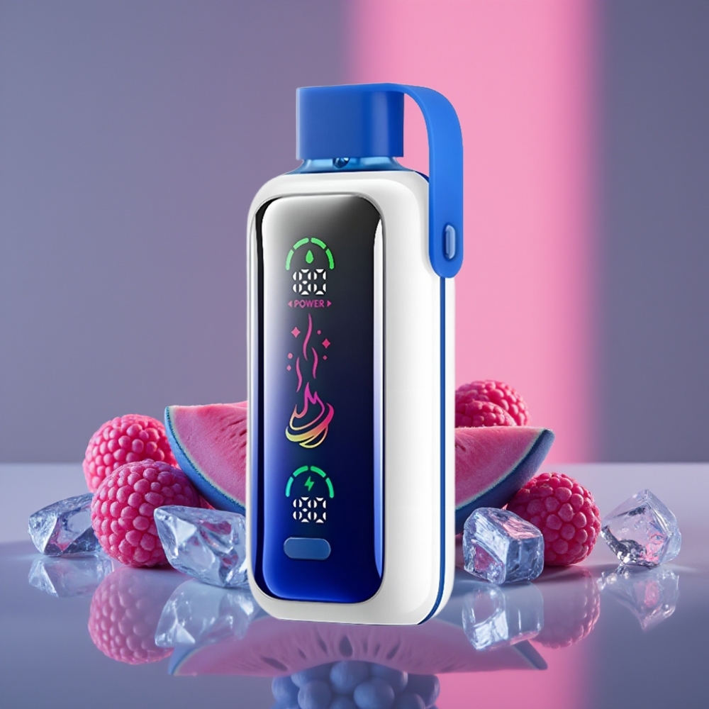VOZOL Star 20000 Puffs Disposable Vape Modrý Malinový Led s 2,2" HD zrcadlovým displejem a duálním mesh režimem