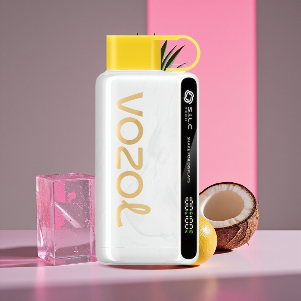 VOZOL STAR 9000/12000 Disposable Vape Ananas Kokos Led s S.i.L.C TECH, 650mAh, recyklovaný plast
