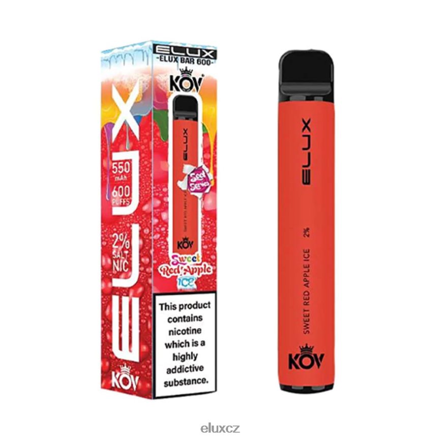 Elux Bar jednorázové vapky sladké série sladké červené jablko led H228T211 Elux Vape Flavours